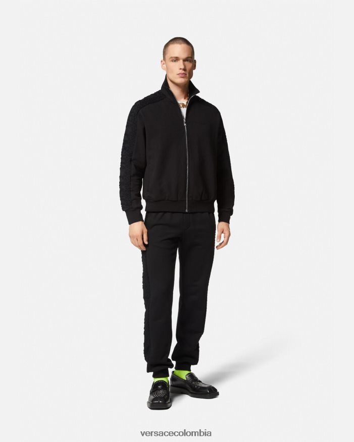 hombres sudadera con logo y cremallera Versace negro 2RP40F1427 ropa