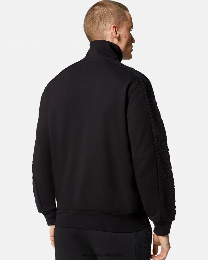 hombres sudadera con logo y cremallera Versace negro 2RP40F1427 ropa