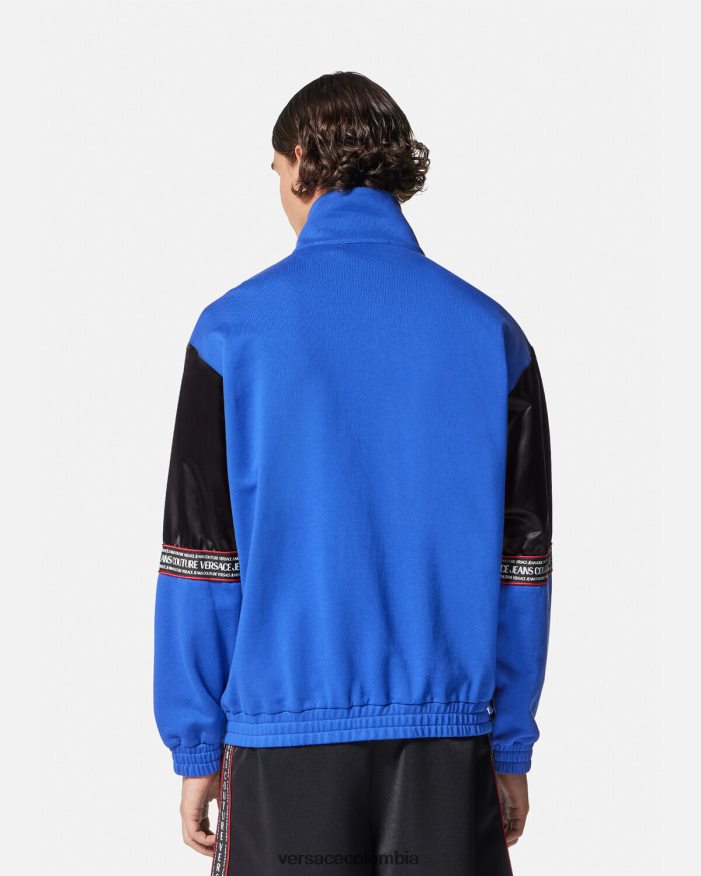 hombres sudadera con logo y cremallera Versace negro 2RP40F2409 ropa