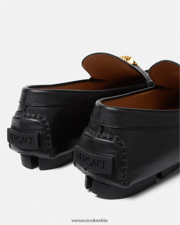 hombres zapatos de piloto la medusa Versace negro 2RP40F1602 zapato
