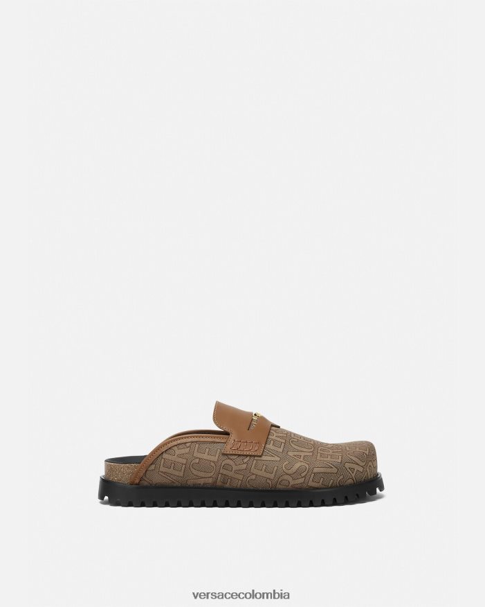hombres mules con medusa en toda la prenda Versace marrón 2RP40F1565 zapato