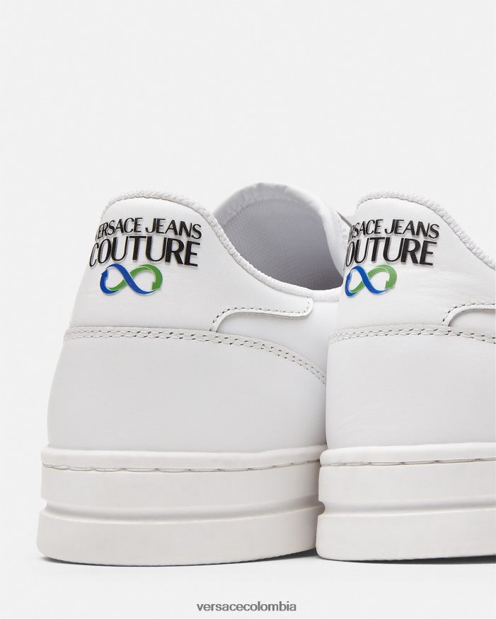 hombres tenis Court 88 con logo Versace blanco 2RP40F2469 zapato