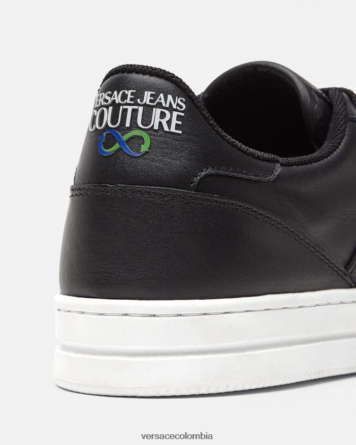hombres tenis Court 88 con logo Versace negro 2RP40F2470 zapato
