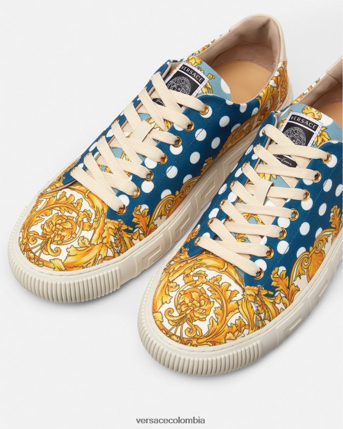 hombres zapatillas con greca barroca y concha Versace imprimir 2RP40F1516 zapato