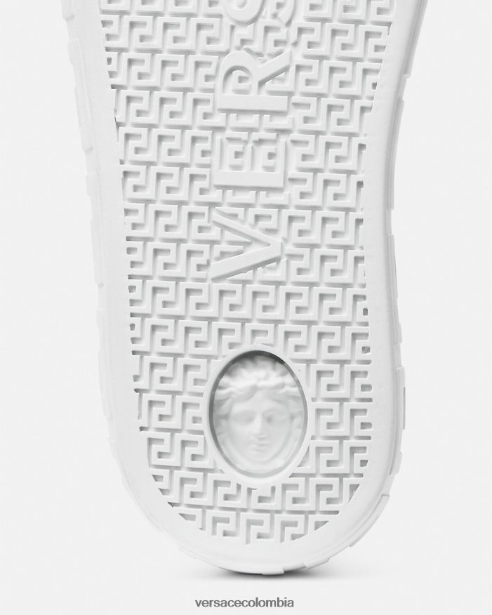 hombres zapatillas con greca en toda la prenda Versace marrón 2RP40F1515 zapato