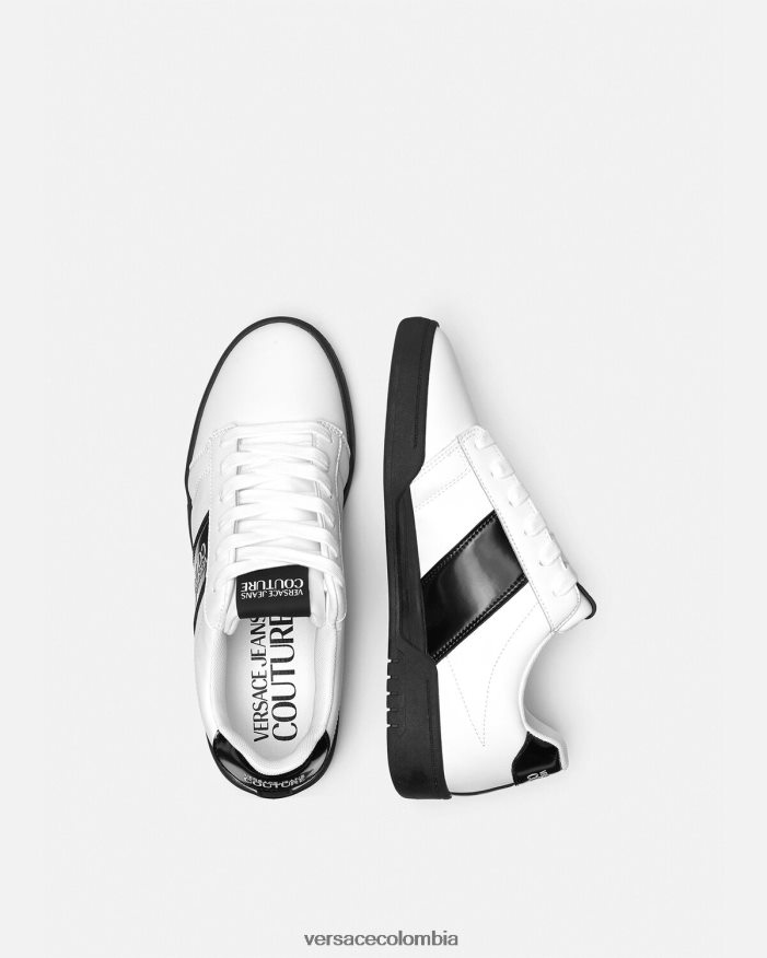 hombres zapatillas con logo brooklyn Versace blanco 2RP40F2453 zapato