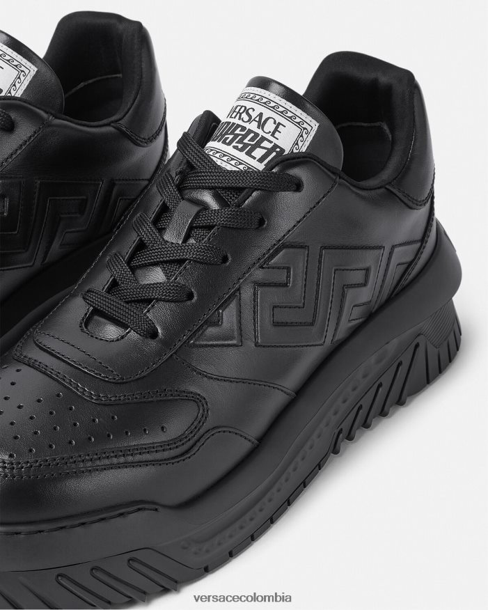 hombres zapatillas greca odissea Versace negro 2RP40F1517 zapato
