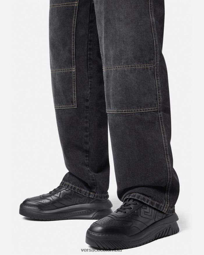 hombres zapatillas greca odissea Versace negro 2RP40F1517 zapato