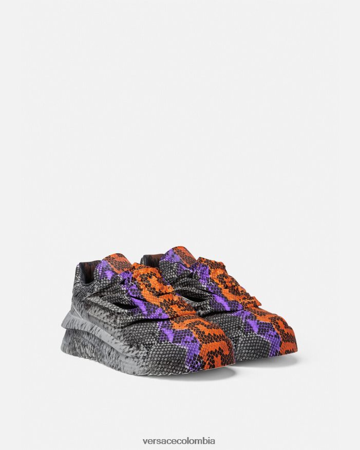 hombres zapatillas odissea de pitón con estampado Greca Versace imprimir 2RP40F1539 zapato