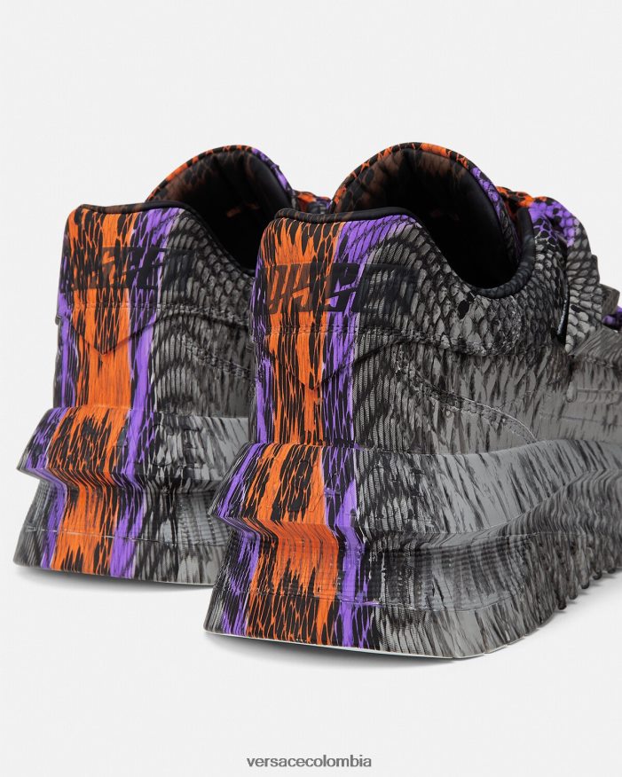 hombres zapatillas odissea de pitón con estampado Greca Versace imprimir 2RP40F1539 zapato