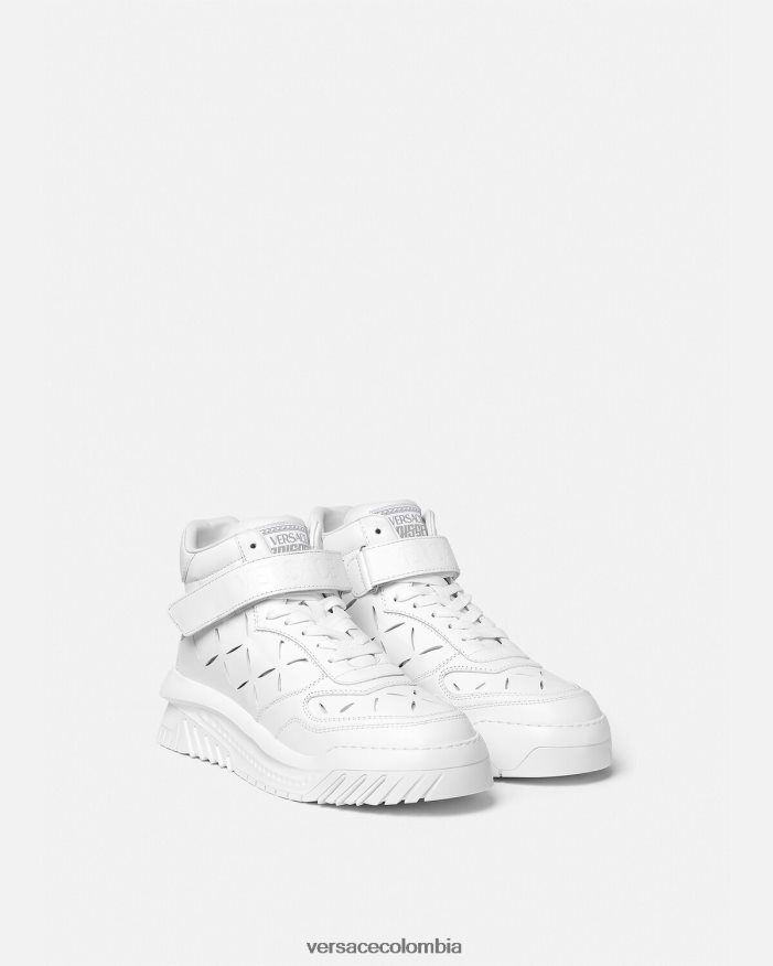 hombres zapatillas odissea recortadas Versace blanco 2RP40F1541 zapato