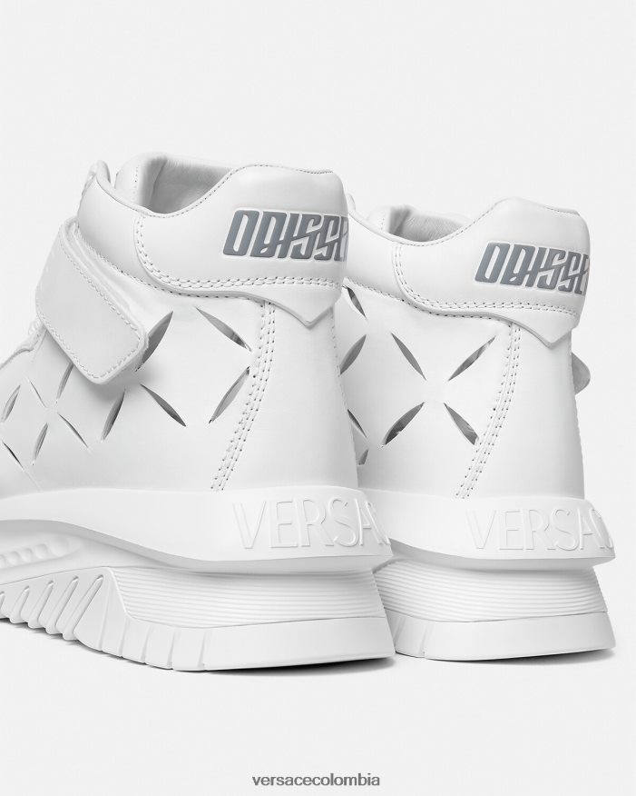 hombres zapatillas odissea recortadas Versace blanco 2RP40F1541 zapato