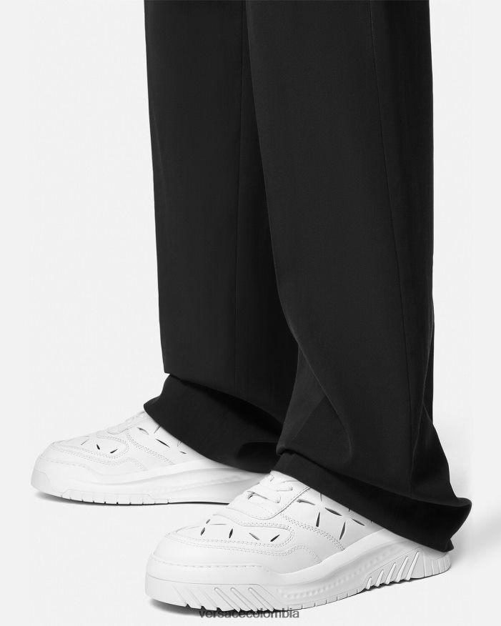 hombres zapatillas odissea recortadas Versace blanco 2RP40F1541 zapato