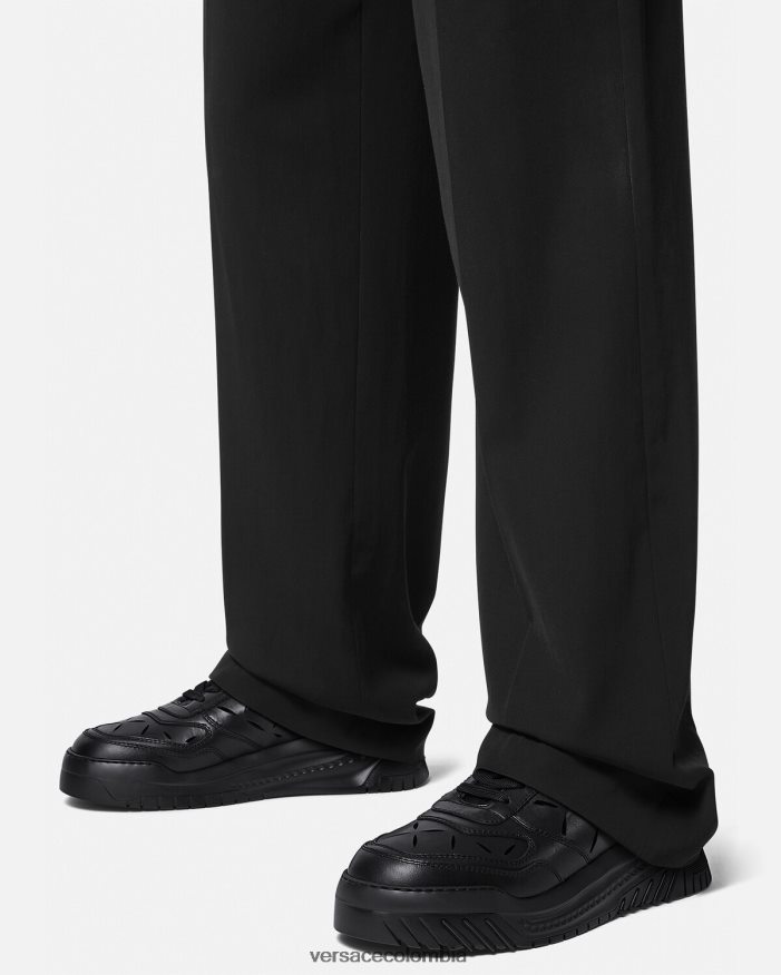 hombres zapatillas odissea recortadas Versace negro 2RP40F1540 zapato