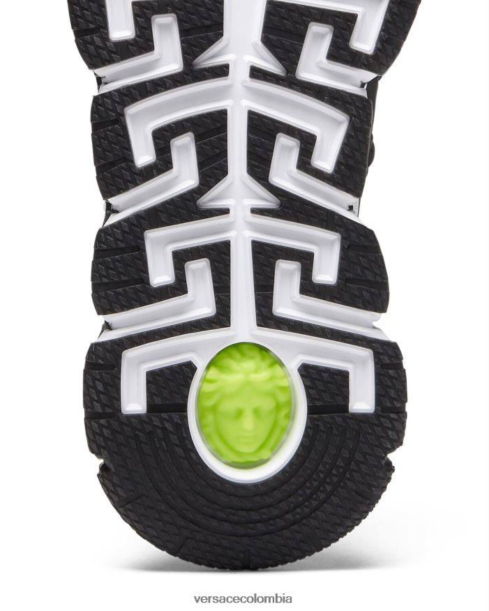 hombres zapatillas trigreca con estampado de pitón Versace negro y estampado 2RP40F1543 zapato