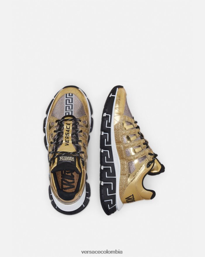 hombres zapatillas trigrecas Versace oro 2RP40F1531 zapato