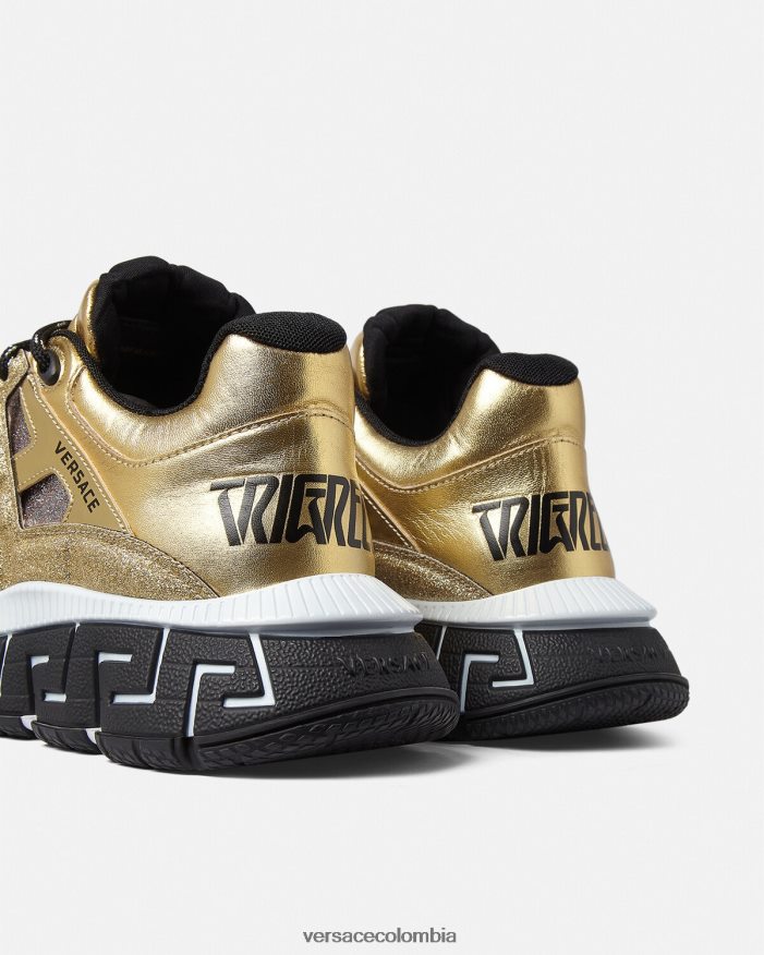 hombres zapatillas trigrecas Versace oro 2RP40F1531 zapato