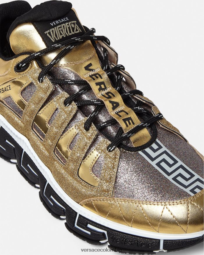 hombres zapatillas trigrecas Versace oro 2RP40F1531 zapato
