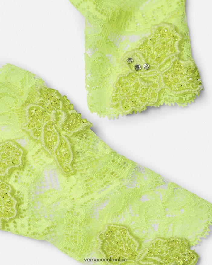 mujer guantes sin dedos con encaje bordado Versace cal 2RP40F914 accesorios