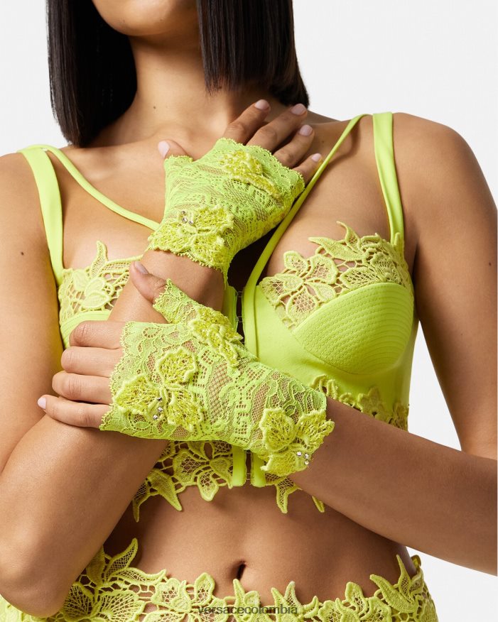 mujer guantes sin dedos con encaje bordado Versace cal 2RP40F914 accesorios