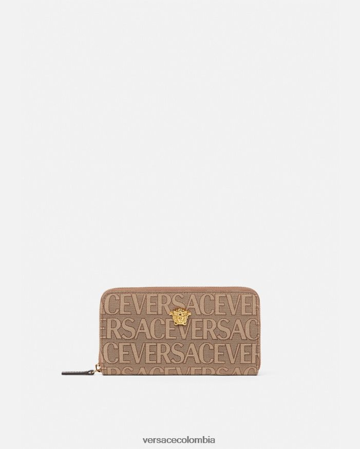 mujer cartera larga con la medusa en toda la prenda Versace marrón 2RP40F566 accesorios