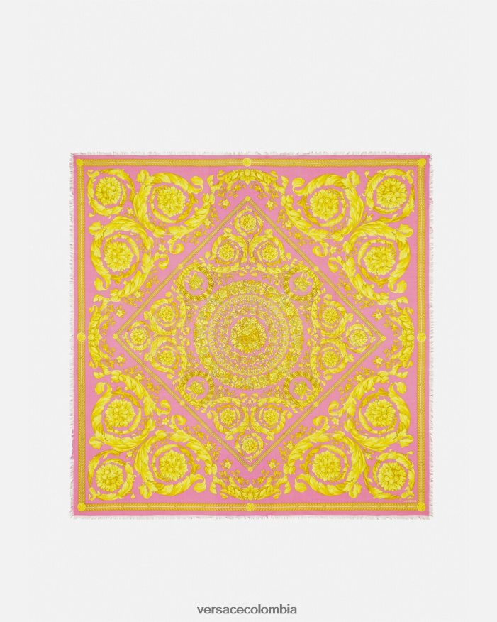 mujer chal barroco en mezcla de cachemir Versace rosa 2RP40F887 accesorios