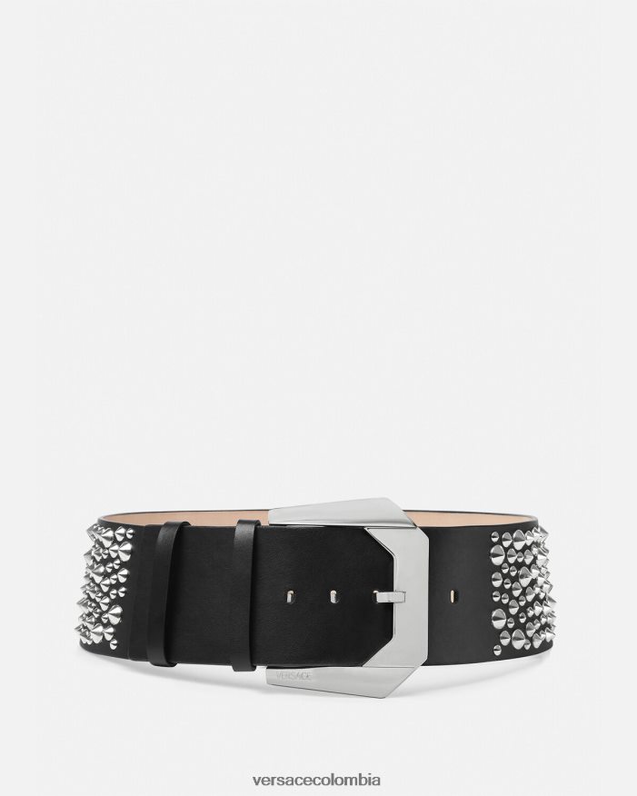mujer cinturón ancho con diseño de medusa y detalle de pinchos Versace negro 2RP40F548 accesorios