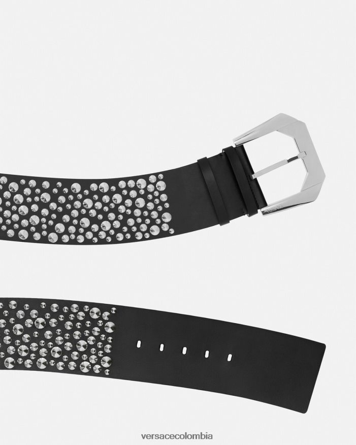 mujer cinturón ancho con diseño de medusa y detalle de pinchos Versace negro 2RP40F548 accesorios