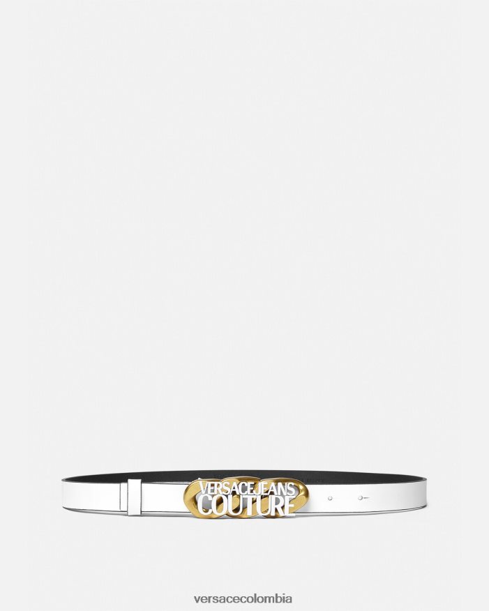 mujer cinturón con cadena y logo Versace blanco 2RP40F2329 accesorios