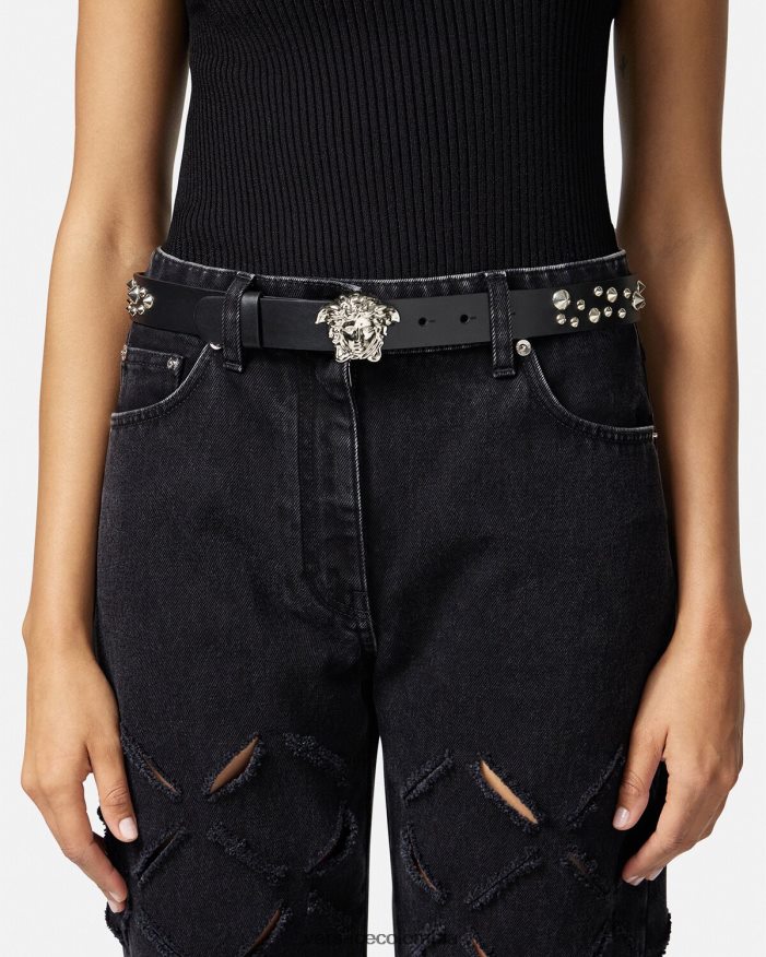 mujer cinturón con motivo de medusa y pinchos Versace negro 2RP40F545 accesorios