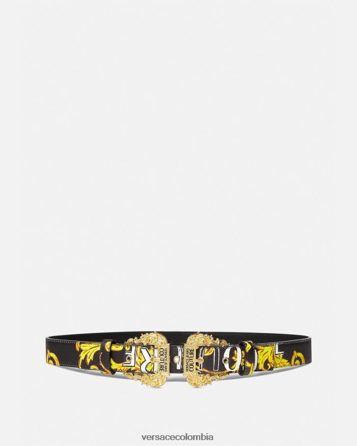 mujer cinturón de alta costura con logo Versace oro negro 2RP40F2350 accesorios