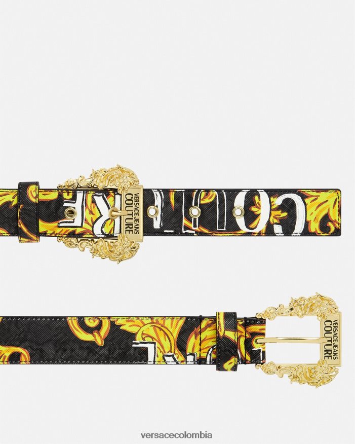 mujer cinturón de alta costura con logo Versace oro negro 2RP40F2350 accesorios