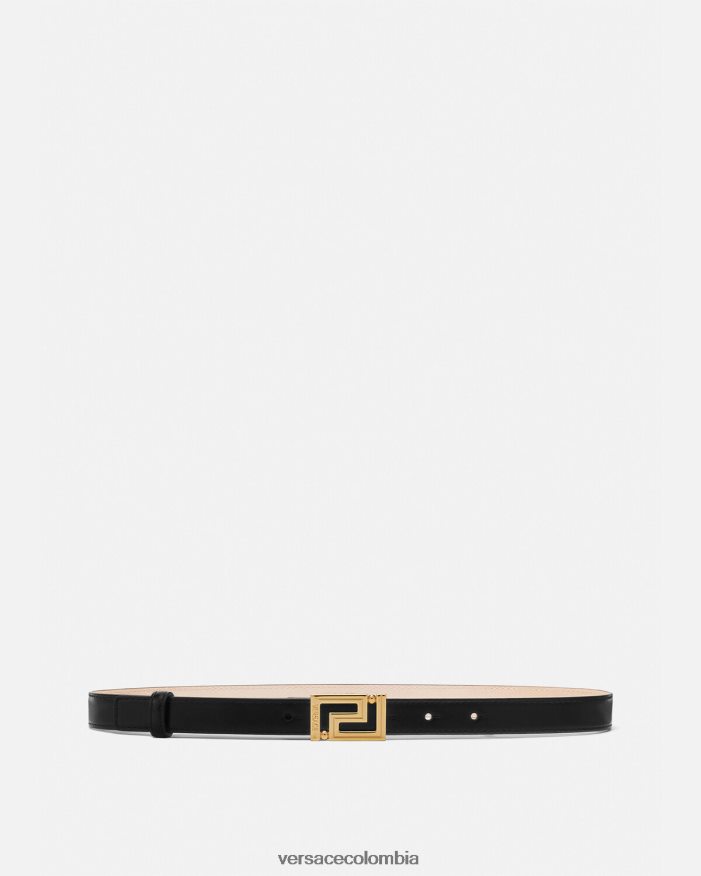 mujer cinturón de cuero con diosa Greca Versace negro 2RP40F515 accesorios
