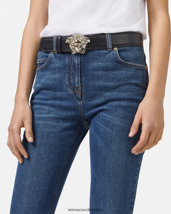 mujer cinturón de piel de medusa Versace negro 2RP40F526 accesorios