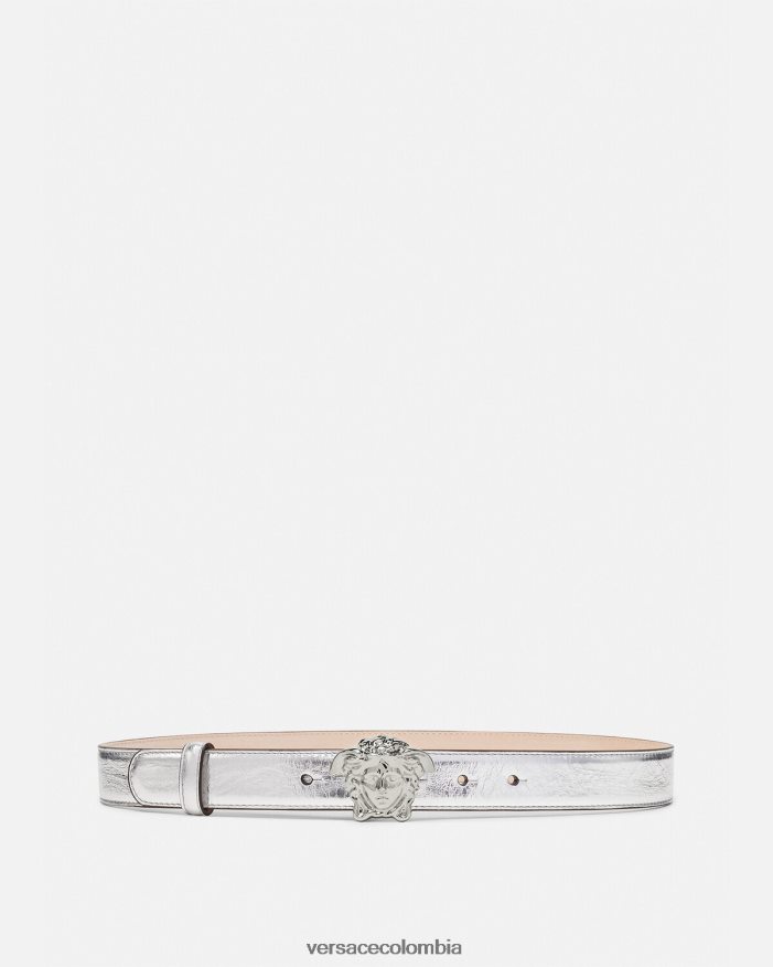 mujer cinturón de piel metalizado la medusa Versace gris 2RP40F519 accesorios