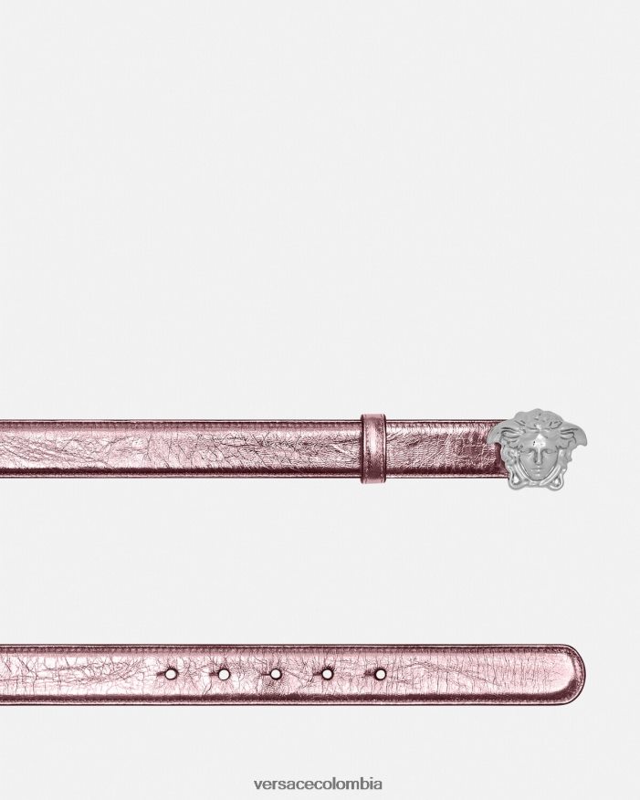 mujer cinturón de piel metalizado la medusa Versace rosa 2RP40F520 accesorios