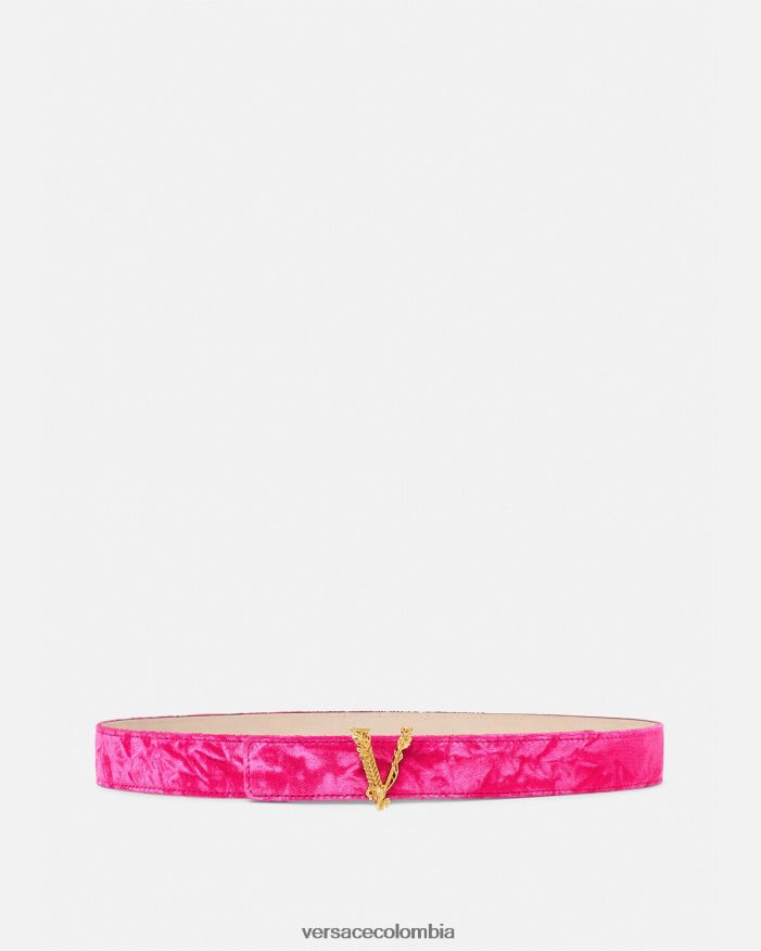 mujer cinturón de terciopelo virtus Versace rosa 2RP40F552 accesorios