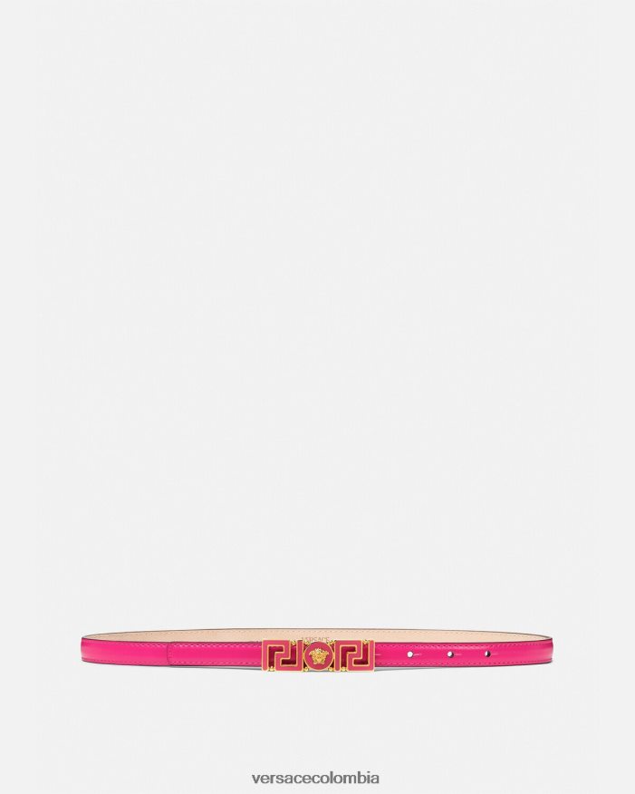 mujer cinturón fino de piel con Greca Diosa Versace rosa 2RP40F543 accesorios