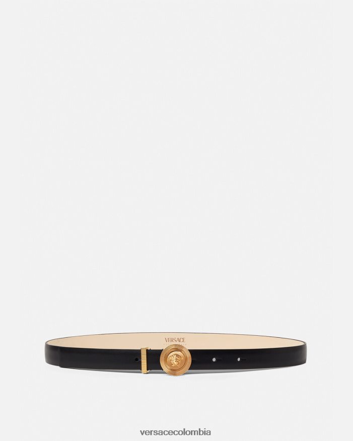 mujer cinturón fino de piel con Medusa Biggie Versace negro 2RP40F533 accesorios