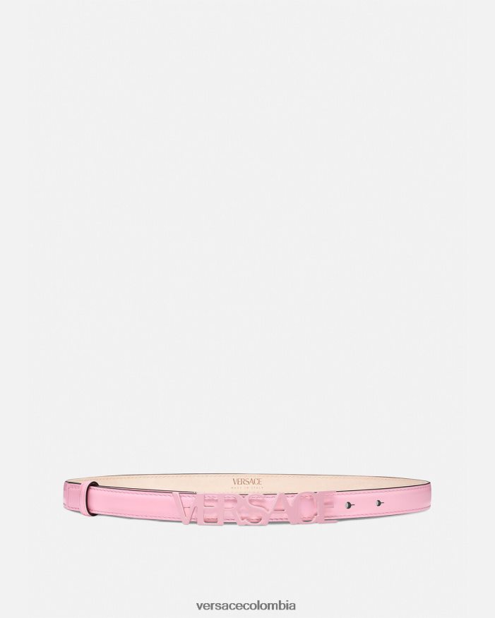 mujer cinturón fino de piel con logo Versace rosa 2RP40F550 accesorios