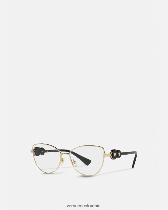 mujer gafas cat-eye con doble Medusa Versace oro negro 2RP40F707 accesorios