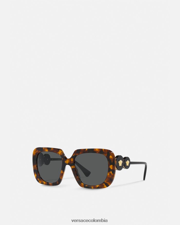 mujer gafas de sol cuadradas con doble medusa Versace la Habana 2RP40F626 accesorios