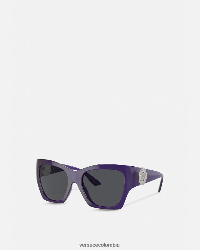 mujer gafas de sol cuadradas con medusa Versace púrpura 2RP40F585 accesorios