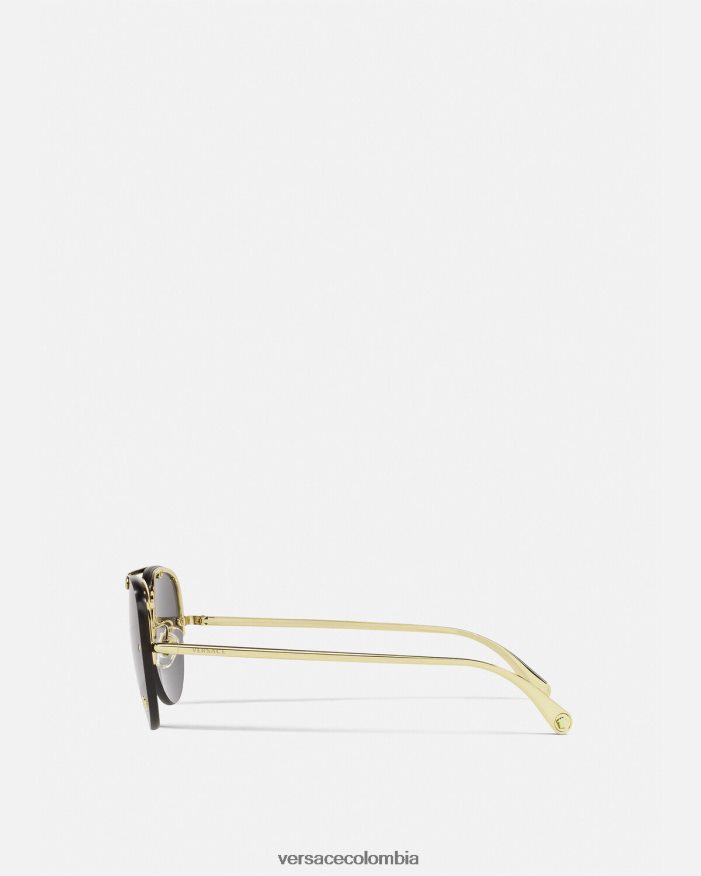 mujer gafas de sol estilo piloto con glamuroso medusa Versace oro negro 2RP40F674 accesorios
