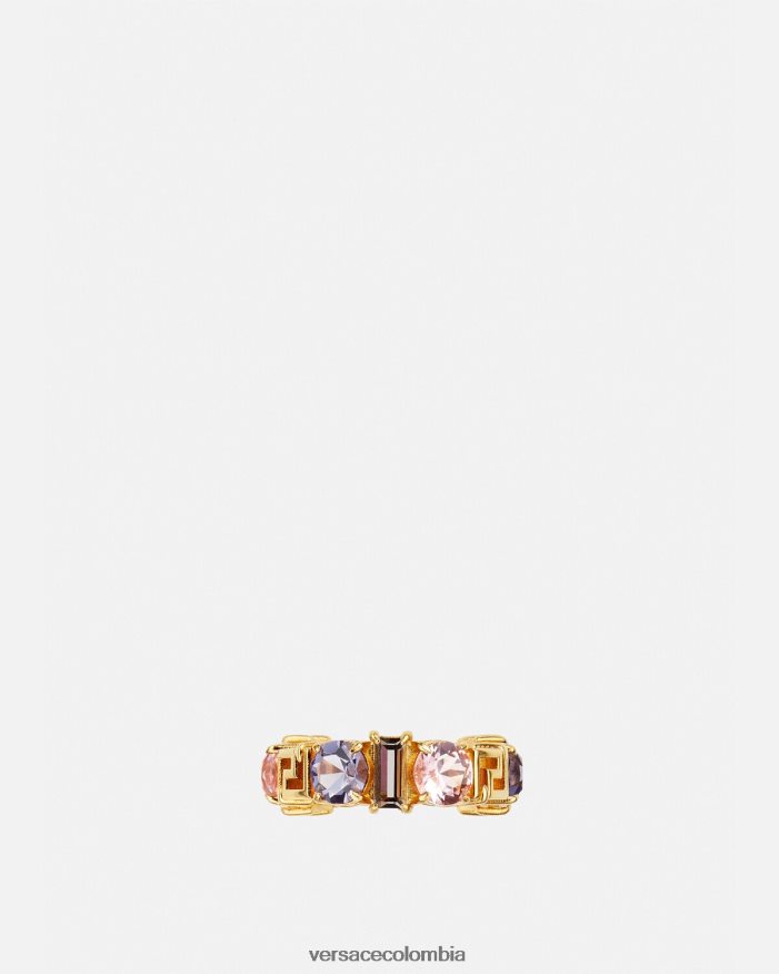 mujer anillo con greca de cristal Versace oro 2RP40F837 accesorios