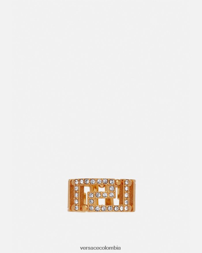 mujer anillo con greca y cristal Versace oro 2RP40F755 accesorios