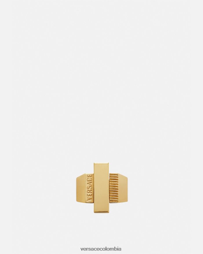 mujer anillo con logo de greca Versace oro 2RP40F722 accesorios