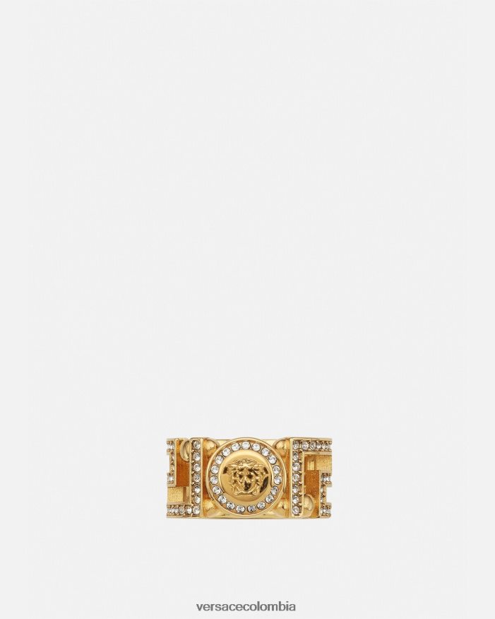 mujer anillo con medusa y greca de cristal Versace oro 2RP40F756 accesorios