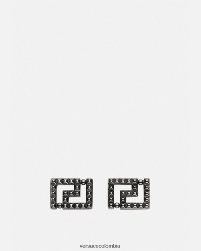 mujer aretes con greca y tachuelas Versace plata 2RP40F765 accesorios