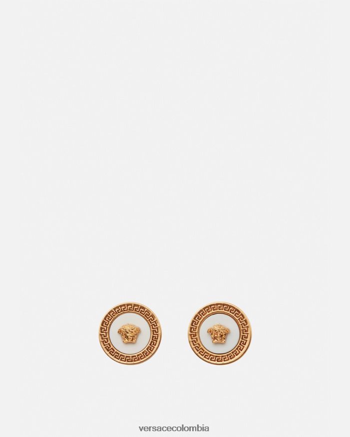 mujer aretes con medusa esmaltada Versace oro y blanco 2RP40F790 accesorios